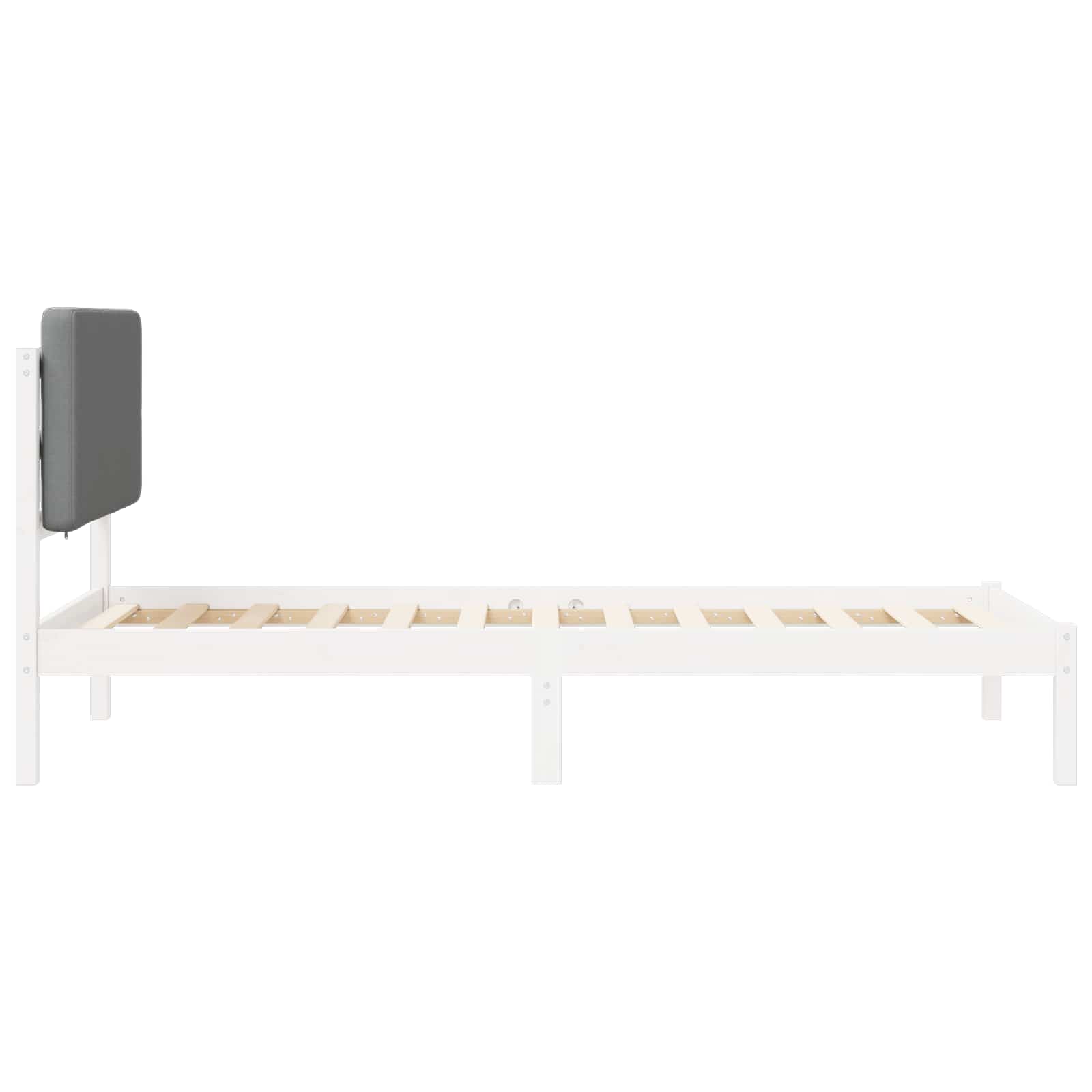 Bettgestell mit gepolstertem Kopfteil Hellgrau 80 x 200 cm