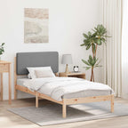 Bettgestell mit gepolstertem Kopfteil Hellgrau 90 x 190 cm