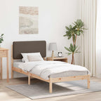 Bettgestell mit gepolstertem Kopfteil Taupe 90 x 190 cm