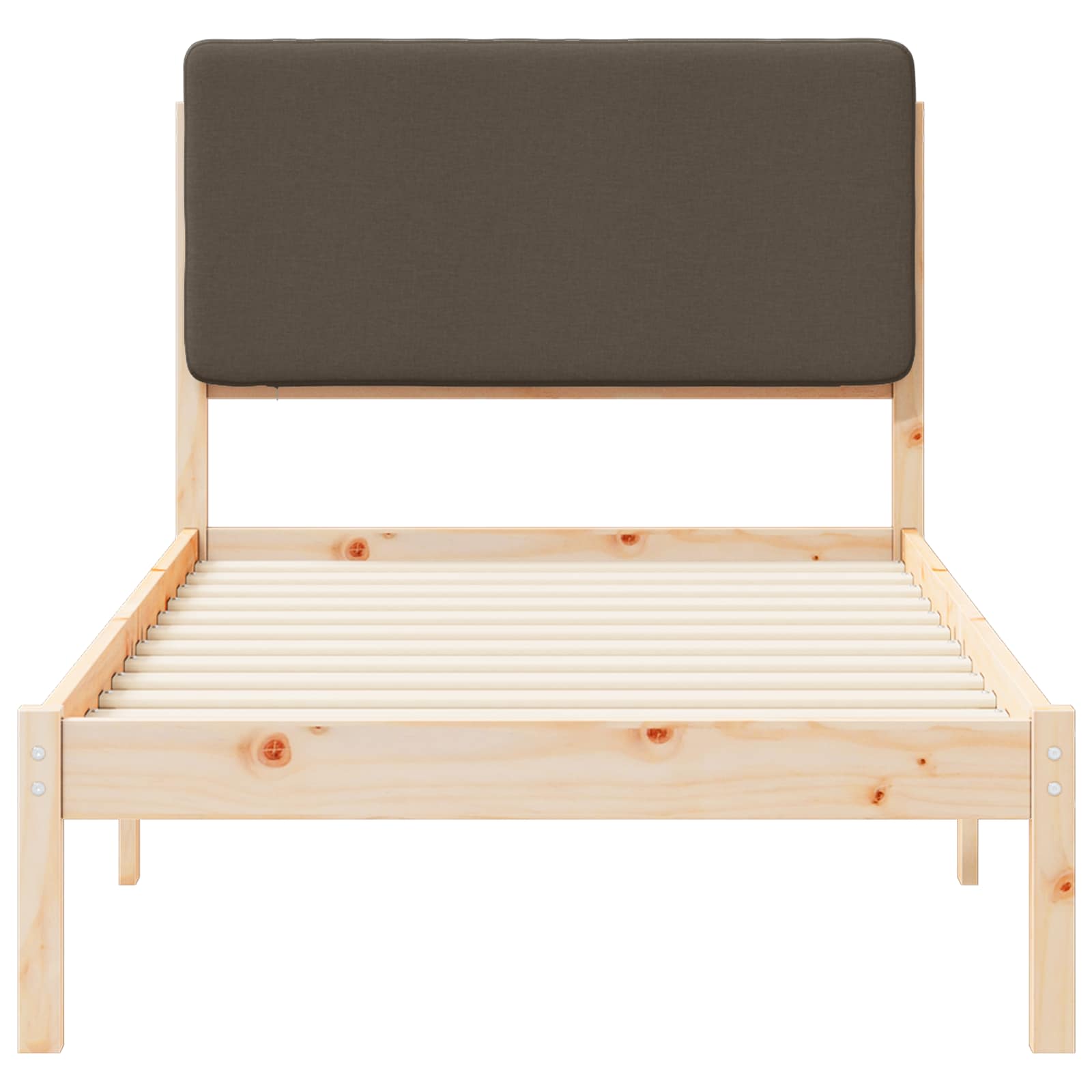 Bettgestell mit gepolstertem Kopfteil Taupe 90 x 190 cm