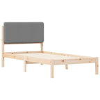 Bettgestell mit gepolstertem Kopfteil Hellgrau 75 x 190 cm