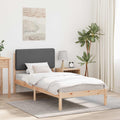 Bettgestell mit gepolstertem Kopfteil Dunkelgrau 75 x 190 cm