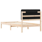 Bettgestell mit gepolstertem Kopfteil Schwarz 75 x 190 cm