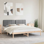 Bettgestell mit gepolstertem Kopfteil Hellgrau 180 x 200 cm