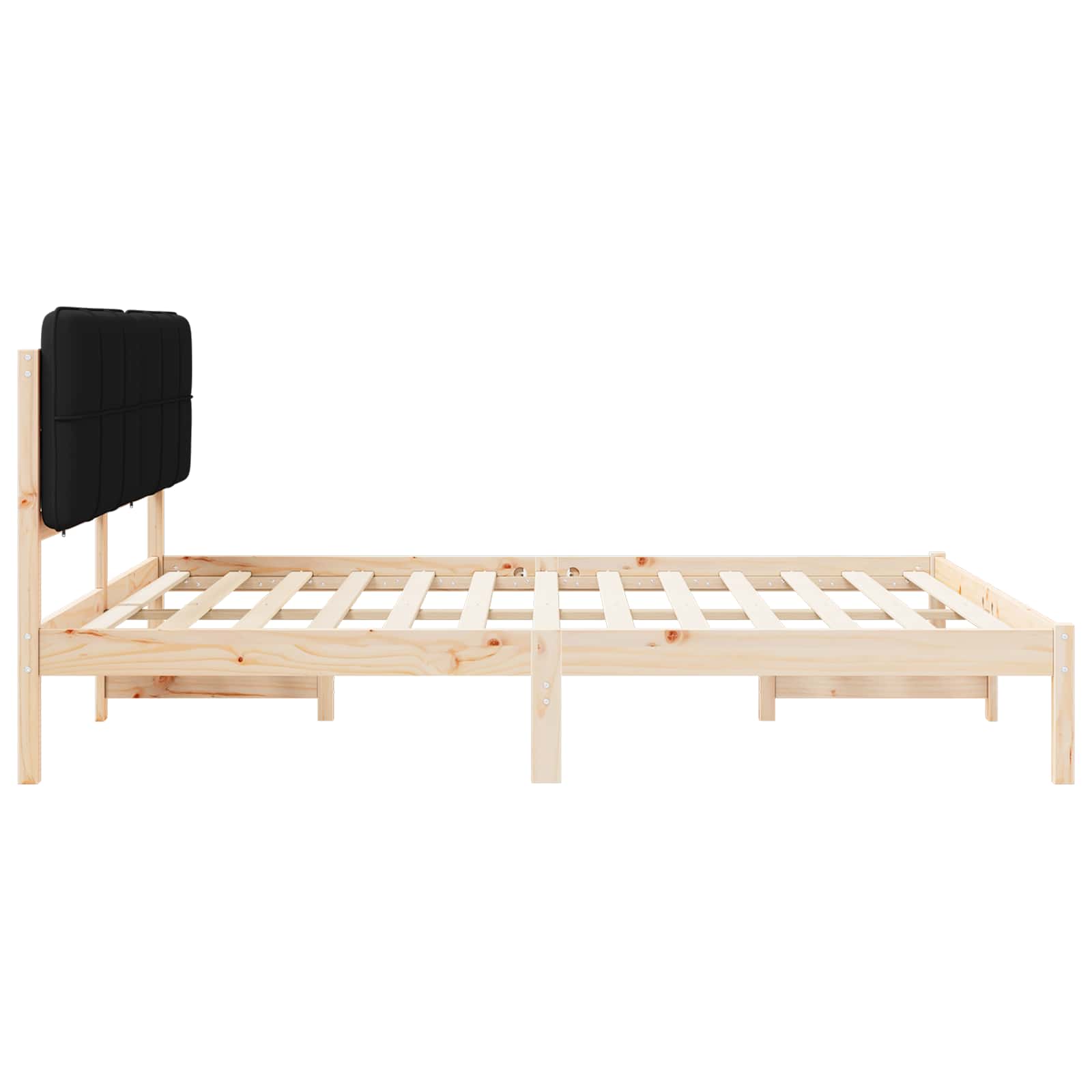 Bettgestell mit gepolstertem Kopfteil Schwarz 180 x 200 cm