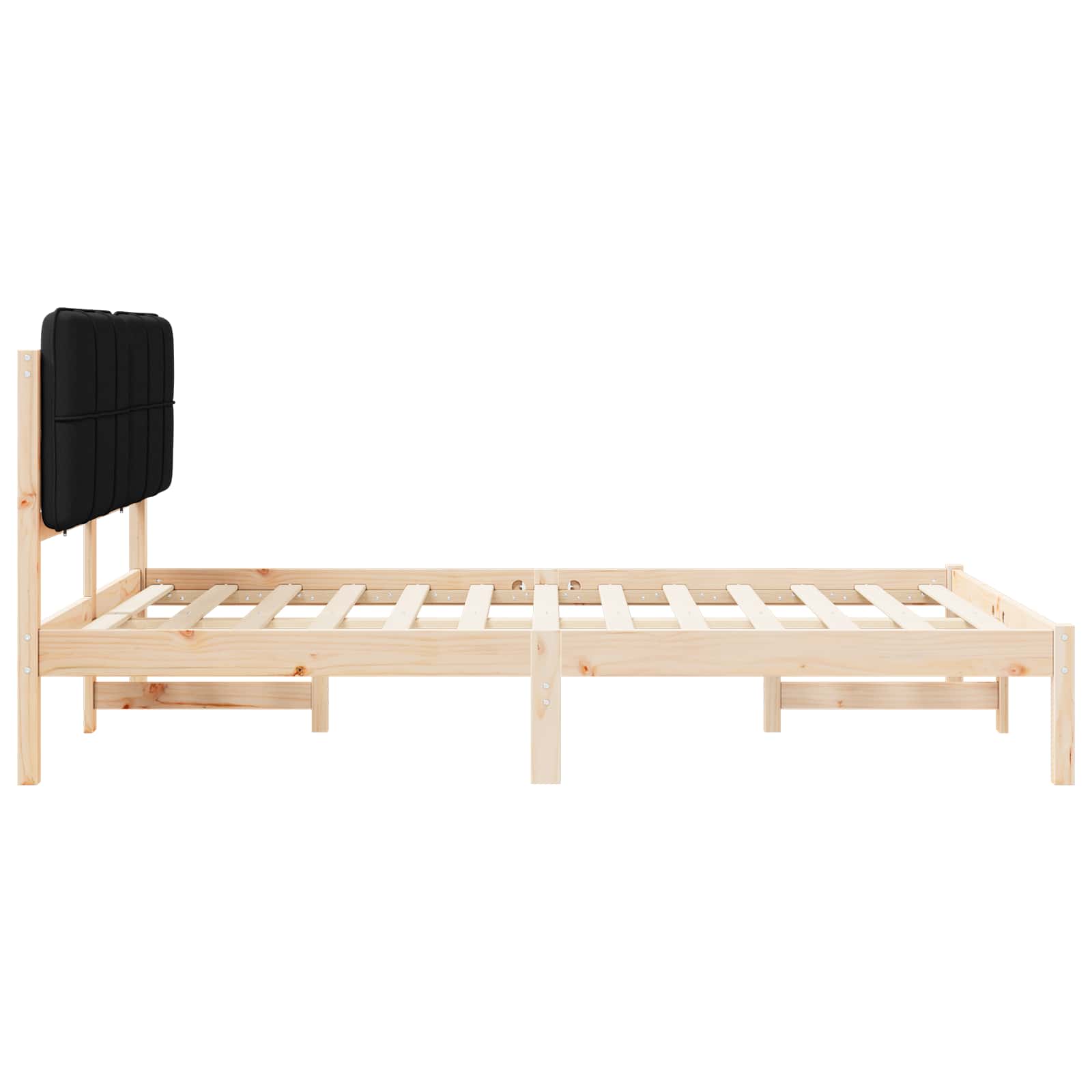 Bettgestell mit gepolstertem Kopfteil Schwarz 160 x 200 cm
