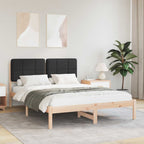 Bettgestell mit gepolstertem Kopfteil Schwarz 150 x 200 cm