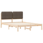 Bettgestell mit gepolstertem Kopfteil Taupe 150 x 200 cm