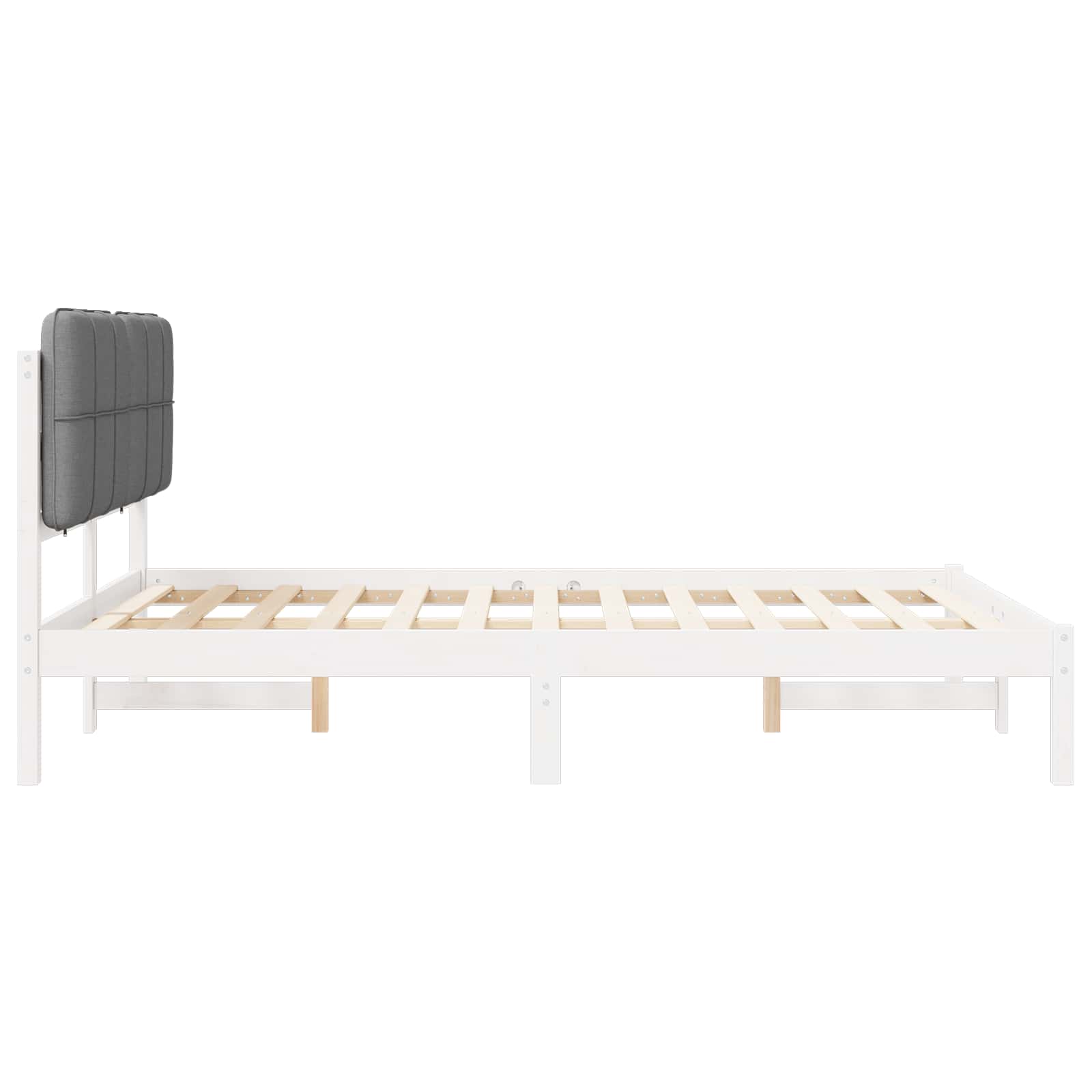 Bettgestell mit gepolstertem Kopfteil Hellgrau 150 x 200 cm