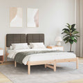 Bettgestell mit gepolstertem Kopfteil Taupe 140 x 200 cm