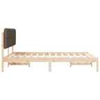 Bettgestell mit gepolstertem Kopfteil Taupe 140 x 200 cm