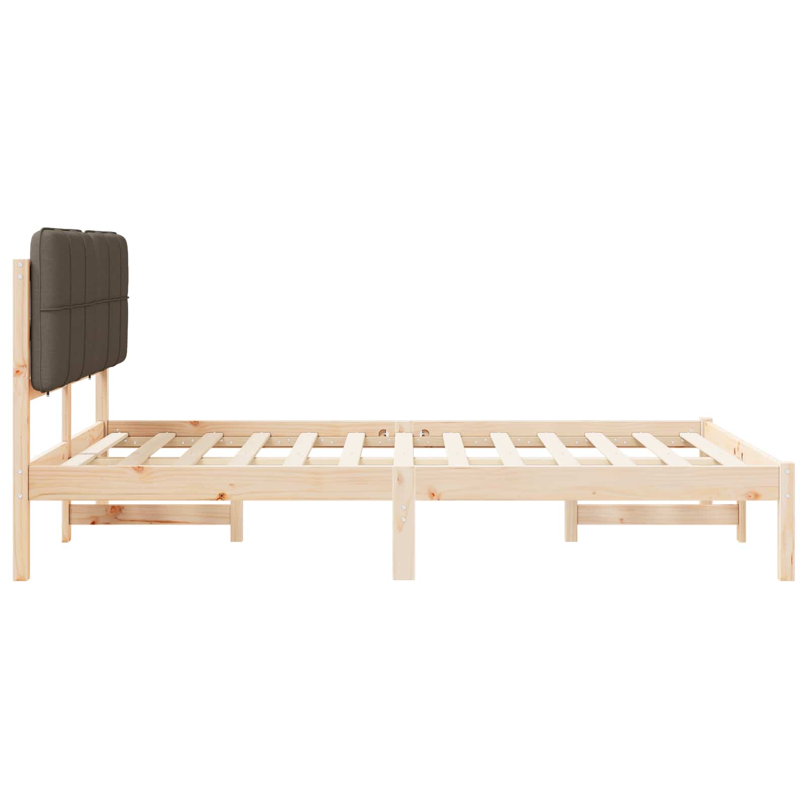 Bettgestell mit gepolstertem Kopfteil Taupe 140 x 200 cm