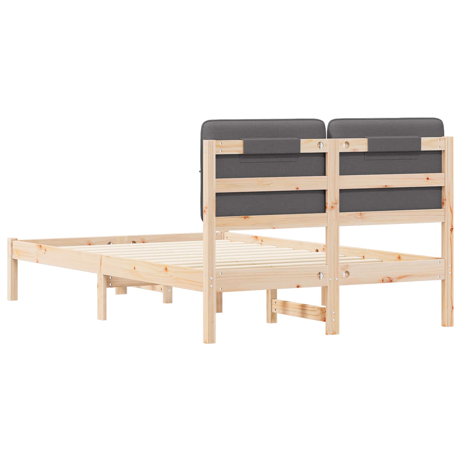 Bettgestell mit gepolstertem Kopfteil Dunkelgrau 120 x 200 cm