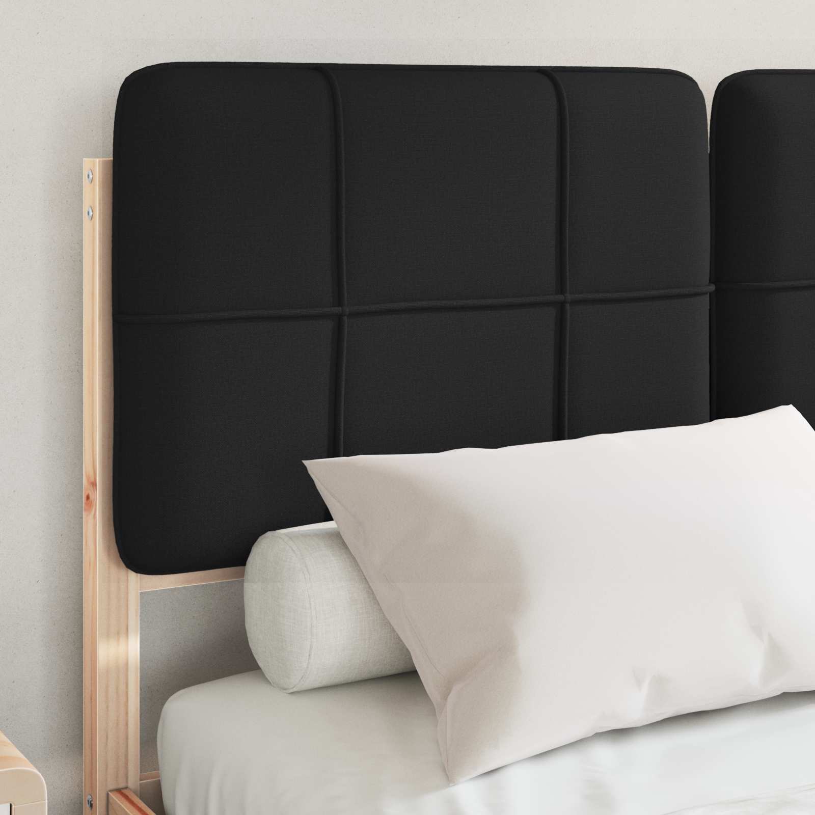 Bettgestell mit gepolstertem Kopfteil Schwarz 120 x 200 cm
