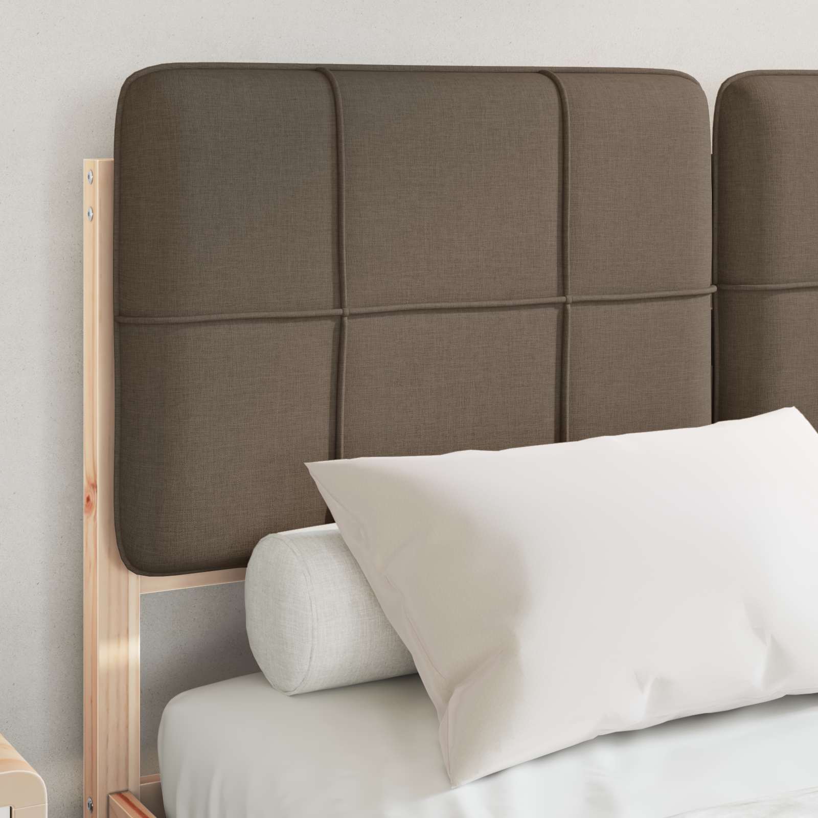 Bettgestell mit gepolstertem Kopfteil Taupe 120 x 200 cm