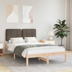 Bettgestell mit gepolstertem Kopfteil Taupe 120 x 200 cm