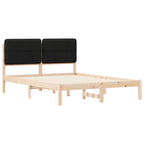 Bettgestell mit gepolstertem Kopfteil Schwarz 140 x 190 cm