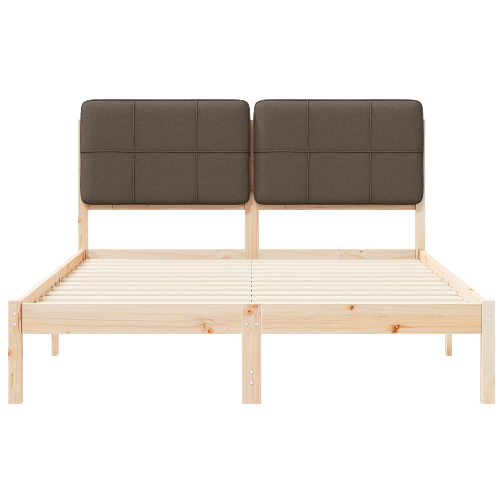Bettgestell mit gepolstertem Kopfteil Taupe 140 x 190 cm