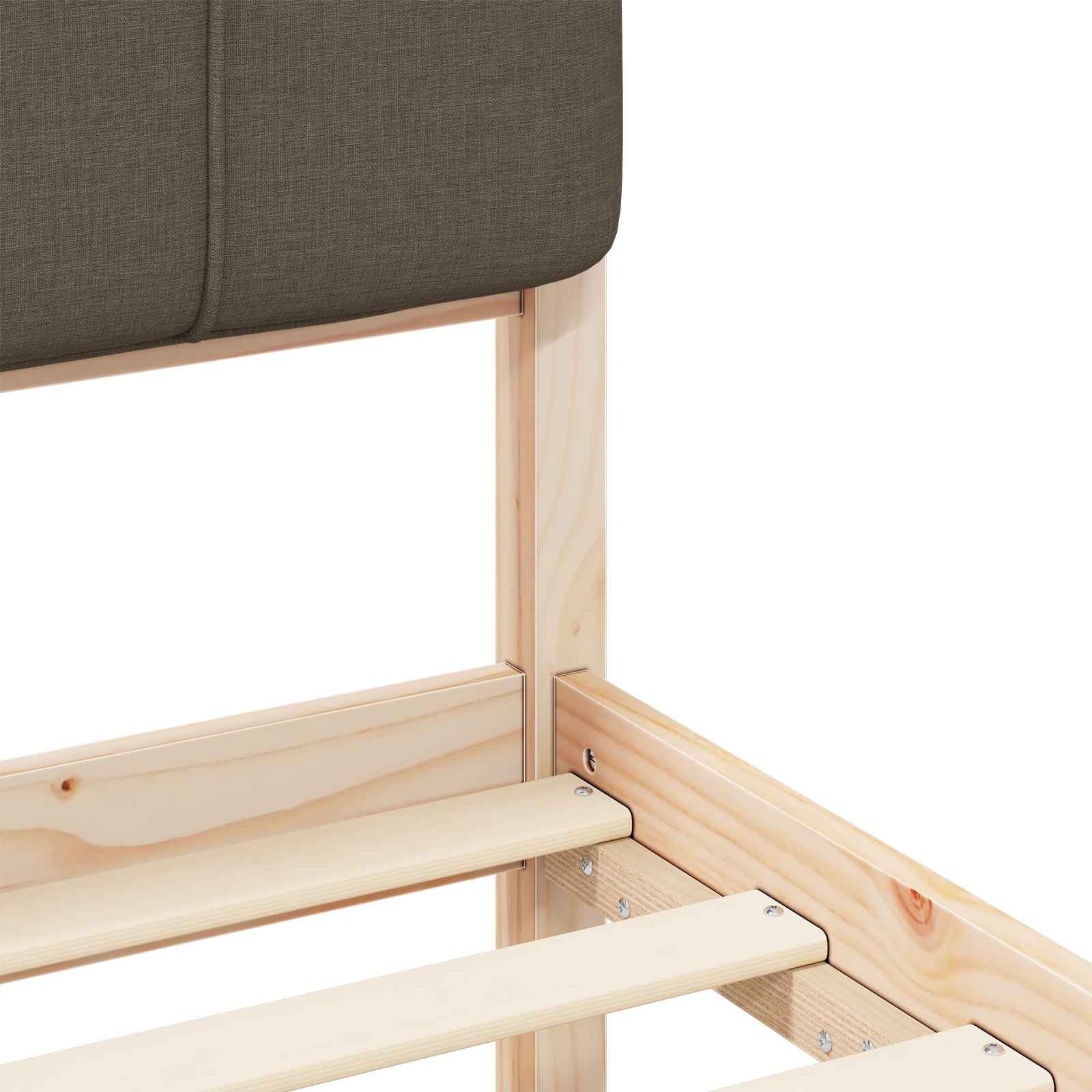 Bettgestell mit gepolstertem Kopfteil Taupe 135 x 190 cm