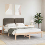 Bettgestell mit gepolstertem Kopfteil Taupe 135 x 190 cm