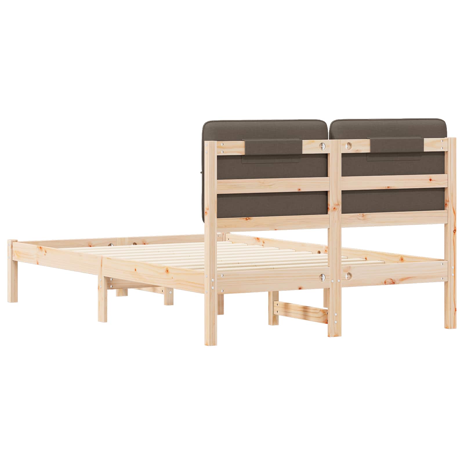 Bettgestell mit gepolstertem Kopfteil Taupe 120 x 190 cm