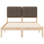 Bettgestell mit gepolstertem Kopfteil Taupe 120 x 190 cm