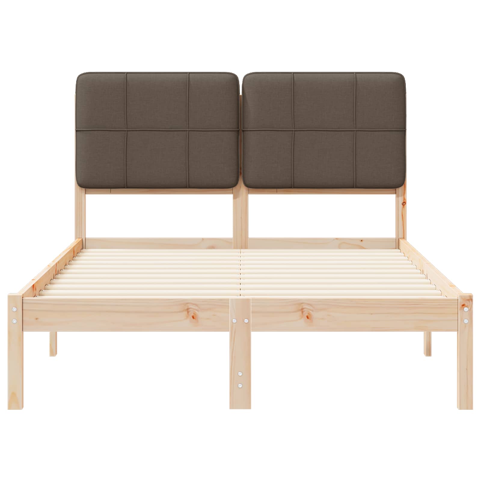 Bettgestell mit gepolstertem Kopfteil Taupe 120 x 190 cm