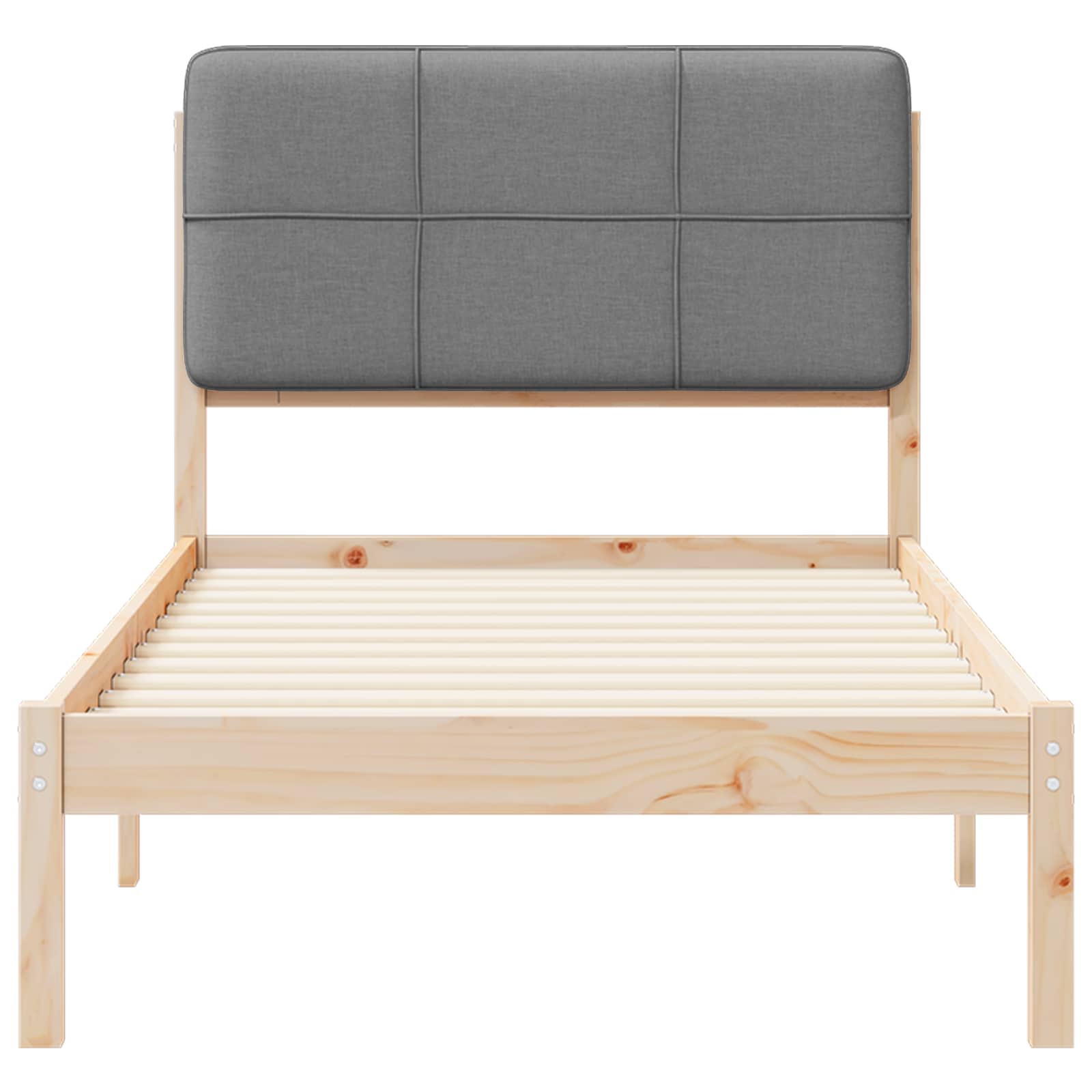 Bettgestell mit gepolstertem Kopfteil Hellgrau 100 x 200 cm