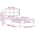 Bettgestell mit gepolstertem Kopfteil Taupe 100 x 200 cm