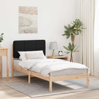 Bettgestell mit gepolstertem Kopfteil Schwarz 90 x 200 cm