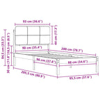 Bettgestell mit gepolstertem Kopfteil Schwarz 90 x 200 cm