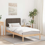 Bettgestell mit gepolstertem Kopfteil Taupe 90 x 200 cm