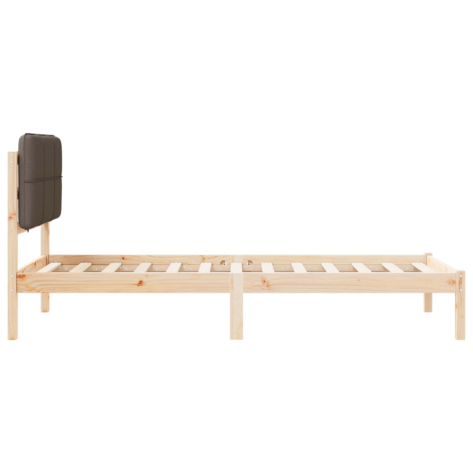 Bettgestell mit gepolstertem Kopfteil Taupe 90 x 200 cm