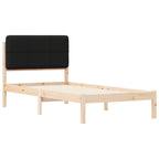 Bettgestell mit gepolstertem Kopfteil Schwarz 80 x 200 cm