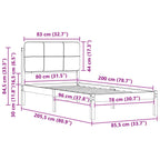 Bettgestell mit gepolstertem Kopfteil Schwarz 80 x 200 cm