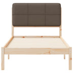 Bettgestell mit gepolstertem Kopfteil Taupe 80 x 200 cm