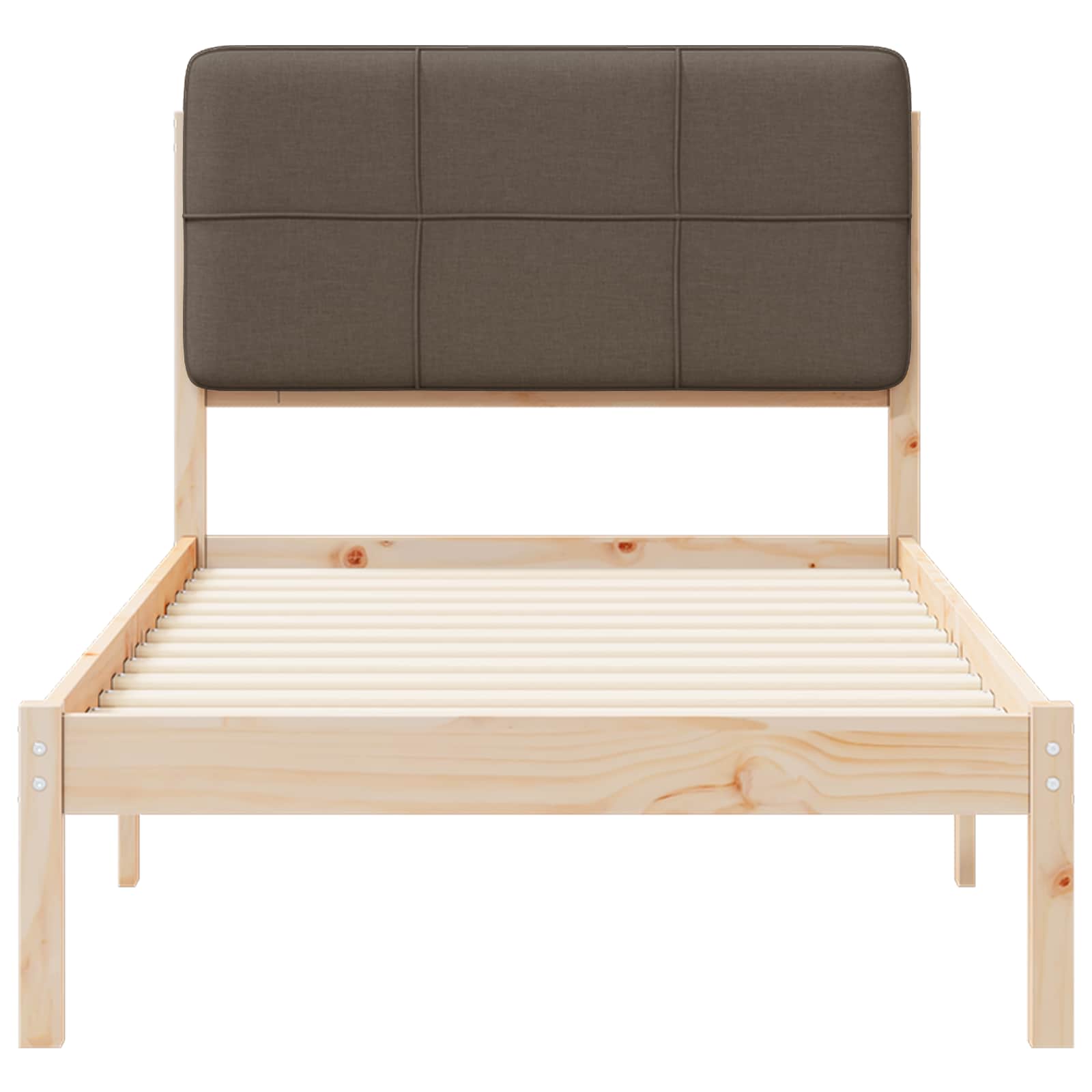Bettgestell mit gepolstertem Kopfteil Taupe 80 x 200 cm