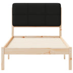 Bettgestell mit gepolstertem Kopfteil Schwarz 75 x 190 cm