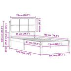 Bettgestell mit gepolstertem Kopfteil Schwarz 75 x 190 cm