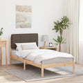 Bettgestell mit gepolstertem Kopfteil Taupe 75 x 190 cm