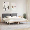 Bettgestell mit gepolstertem Kopfteil Dunkelgrau 180 x 200 cm