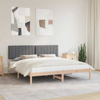 Bettgestell mit gepolstertem Kopfteil Dunkelgrau 180 x 200 cm