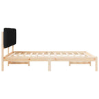 Bettgestell mit gepolstertem Kopfteil Schwarz 160 x 200 cm