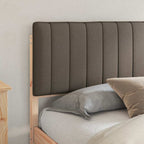 Bettgestell mit gepolstertem Kopfteil Taupe 160 x 200 cm