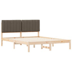 Bettgestell mit gepolstertem Kopfteil Taupe 160 x 200 cm