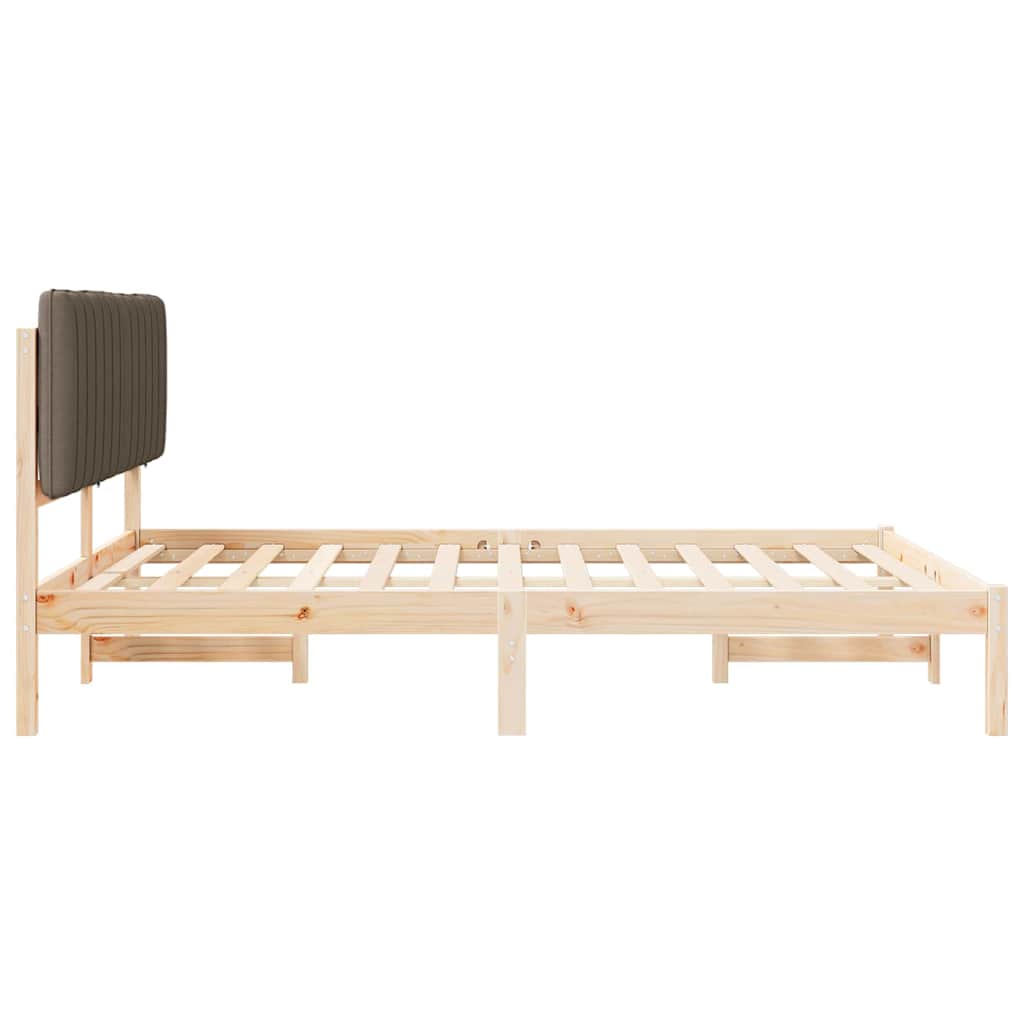 Bettgestell mit gepolstertem Kopfteil Taupe 160 x 200 cm