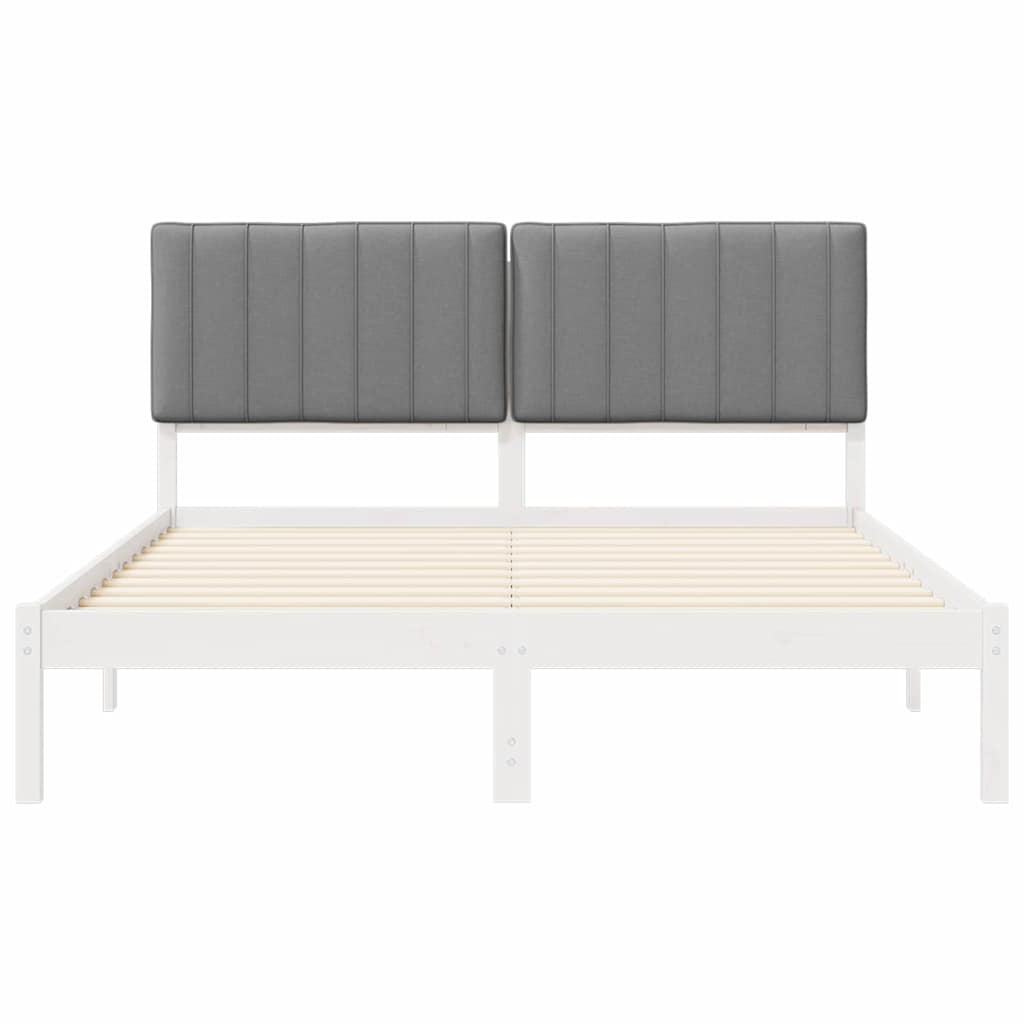 Bettgestell mit gepolstertem Kopfteil Hellgrau 160 x 200 cm