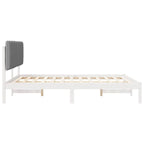 Bettgestell mit gepolstertem Kopfteil Hellgrau 160 x 200 cm
