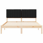 Bettgestell mit gepolstertem Kopfteil Schwarz 150 x 200 cm