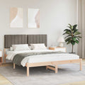 Bettgestell mit gepolstertem Kopfteil Taupe 150 x 200 cm